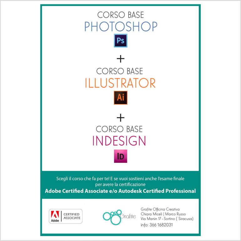 Corsi certificati di Adobe Photoshop-Illustrator-InDesign