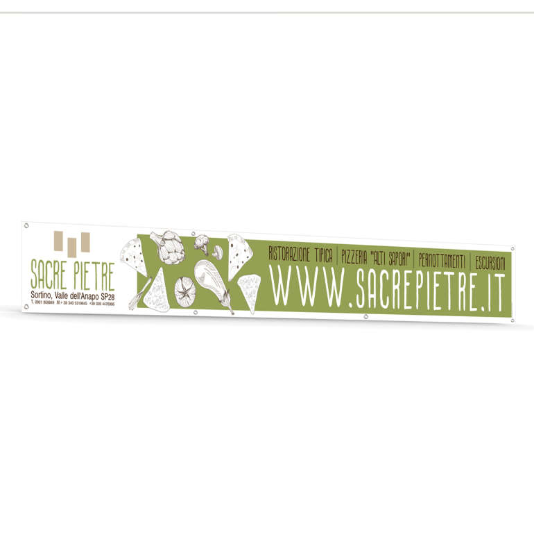 Banner in pvc per la Pizzeria Sacre Pietre – Sortino